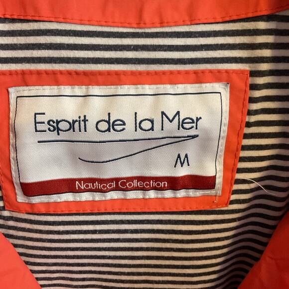 Esprit Womens Orange Hooded Full Zip Up Rain Jacket All Weather Windbreaker M - Picture 4 of 11